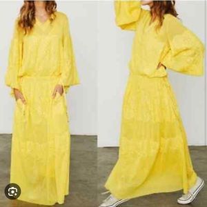 We Are Hah Yellow Lace Dress